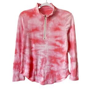 Chaser Anthropologie Womens Size S Pink Half Zip Tie Dye Sweater